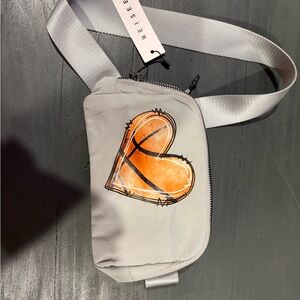 Basketball Gray Heart Print Belt Bag